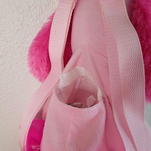 Pink Poodle Plush Animal Backpack Ballerina Tutu Dog Soft Adjustable Straps - Picture 7 of 14